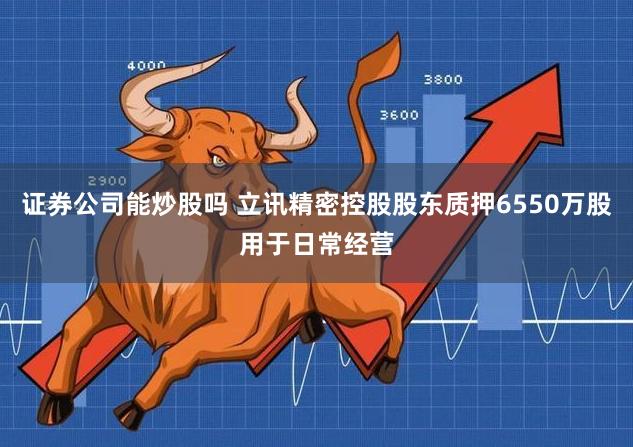 证券公司能炒股吗 立讯精密控股股东质押6550万股用于日常经营