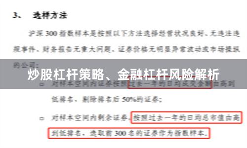 炒股杠杆策略、金融杠杆风险解析